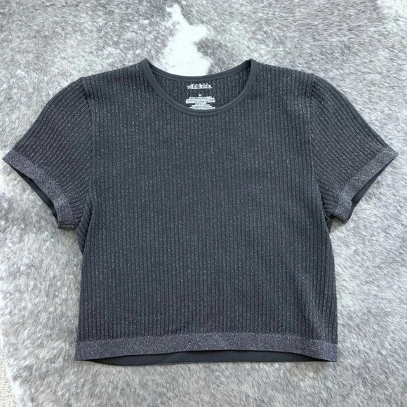 Wild Fable Metallic Seamless Crop Top - Picture 5 of 9